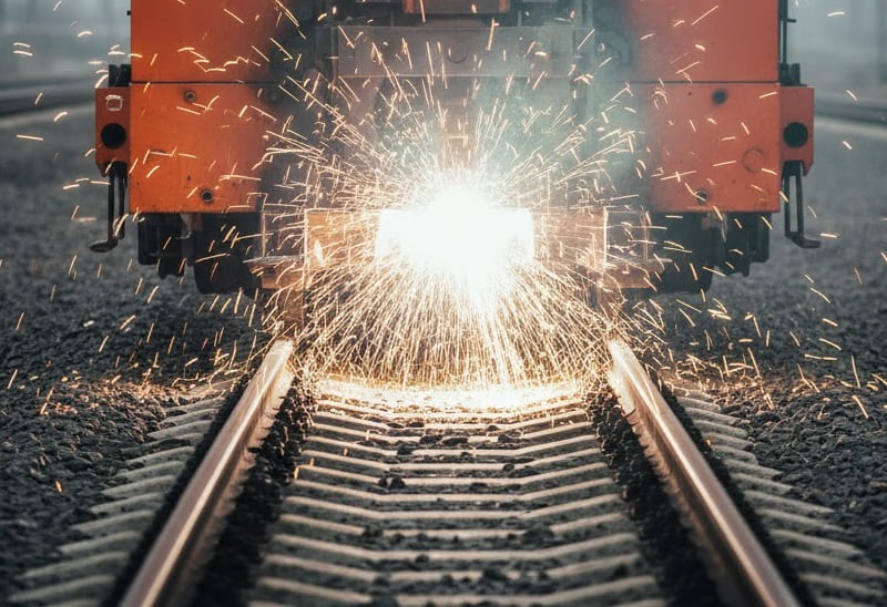 Сварка путей машиной ПРСМ